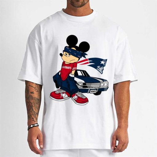 T Shirt Men DSBN344 Mickey Gangster And Car New England Patriots T Shirt
