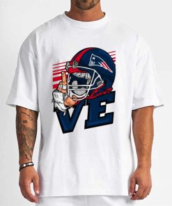 T Shirt Men DSBN347 Love Sign New England Patriots T Shirt