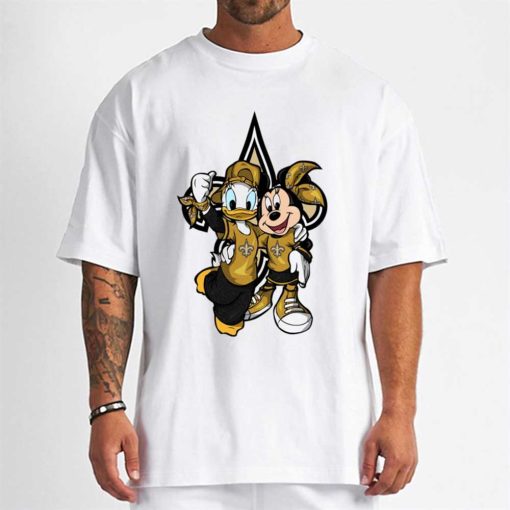 T Shirt Men DSBN359 Minnie And Daisy Duck Fans New Orleans Saints T Shirt
