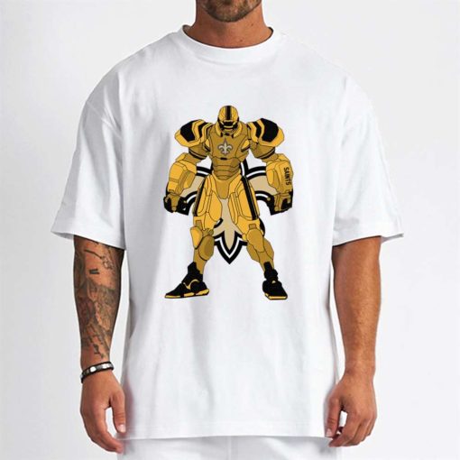 T Shirt Men DSBN364 Transformer Robot New Orleans Saints T Shirt