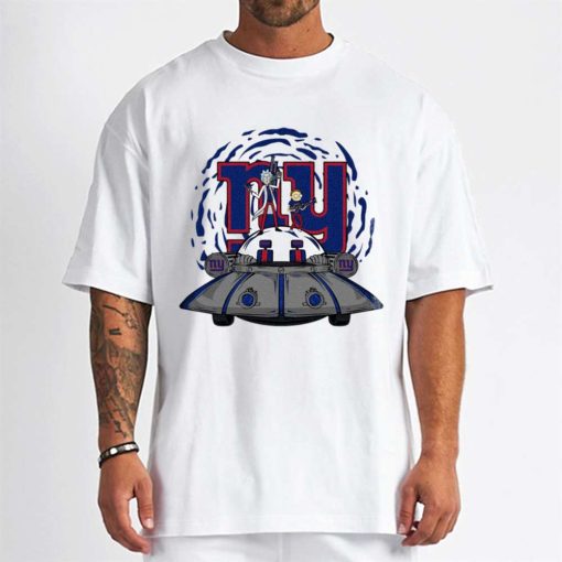 T Shirt Men DSBN375 Rick Morty In Spaceship New York Giants T Shirt