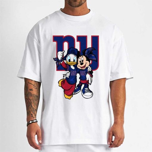 T Shirt Men DSBN376 Minnie And Daisy Duck Fans New York Giants T Shirt