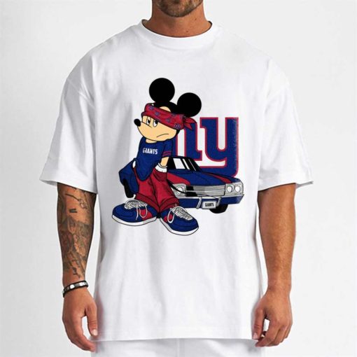 T Shirt Men DSBN380 Mickey Gangster And Car New York Giants T Shirt