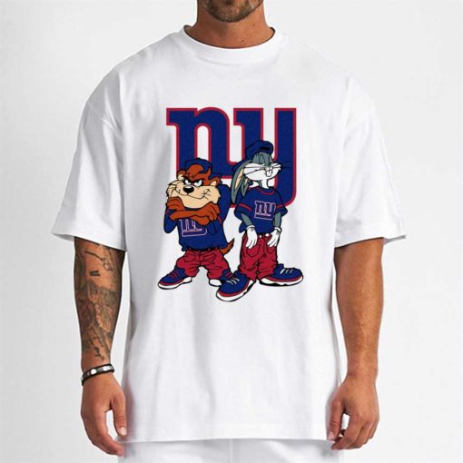 T Shirt Men DSBN384 Looney Tunes Bugs And Taz New York Giants T Shirt