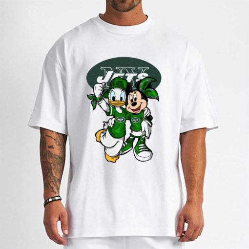 T Shirt Men DSBN389 Minnie And Daisy Duck Fans New York Jets T Shirt