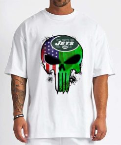 T Shirt Men DSBN391 Punisher Skull New York Jets T Shirt
