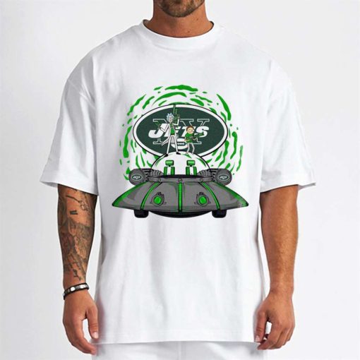 T Shirt Men DSBN400 Rick Morty In Spaceship New York Jets T Shirt