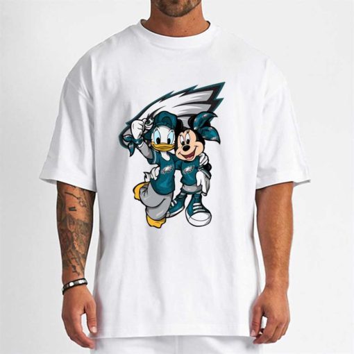 T Shirt Men DSBN407 Minnie And Daisy Duck Fans Philadelphia Eagles T Shirt