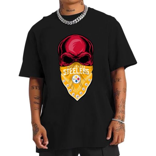 T Shirt Men DSBN417 Punisher Skull Pittsburgh Steelers T Shirt 1