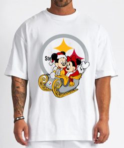 T Shirt Men DSBN419 Mickey Minnie Santa Ride Sleigh Christmas Pittsburgh Steelers T Shirt
