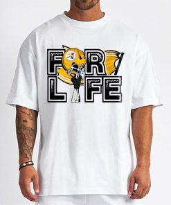 T Shirt Men DSBN422 For Life Helmet Flag Pittsburgh Steelers T Shirt