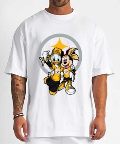 T Shirt Men DSBN423 Minnie And Daisy Duck Fans Pittsburgh Steelers T Shirt