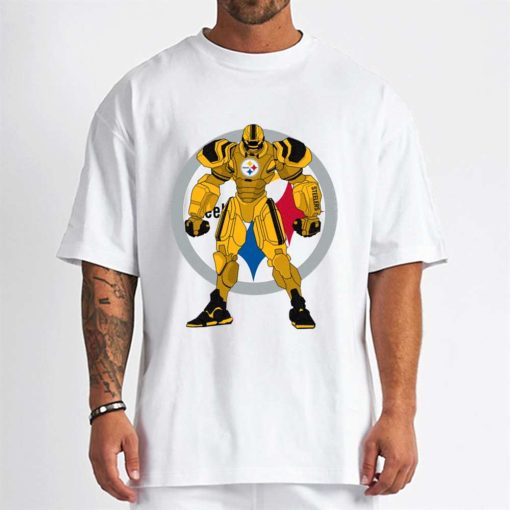T Shirt Men DSBN425 Transformer Robot Pittsburgh Steelers T Shirt