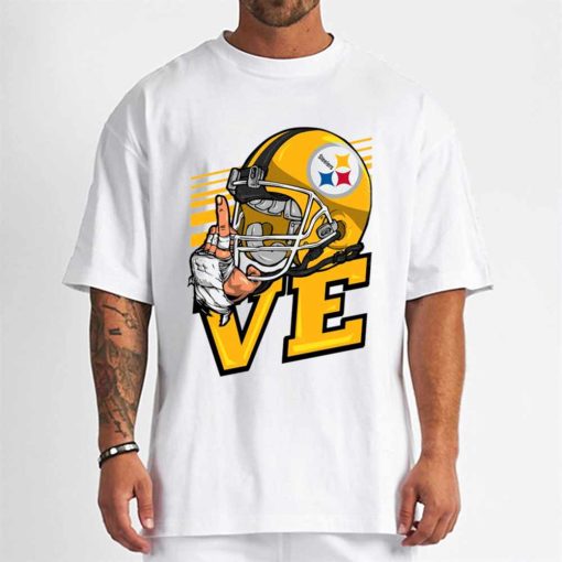 T Shirt Men DSBN426 Love Sign Pittsburgh Steelers T Shirt
