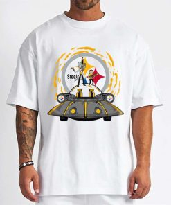 T Shirt Men DSBN430 Rick Morty In Spaceship Pittsburgh Steelers T Shirt