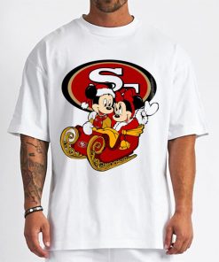 T Shirt Men DSBN436 Mickey Minnie Santa Ride Sleigh Christmas San Francisco 49Ers T Shirt