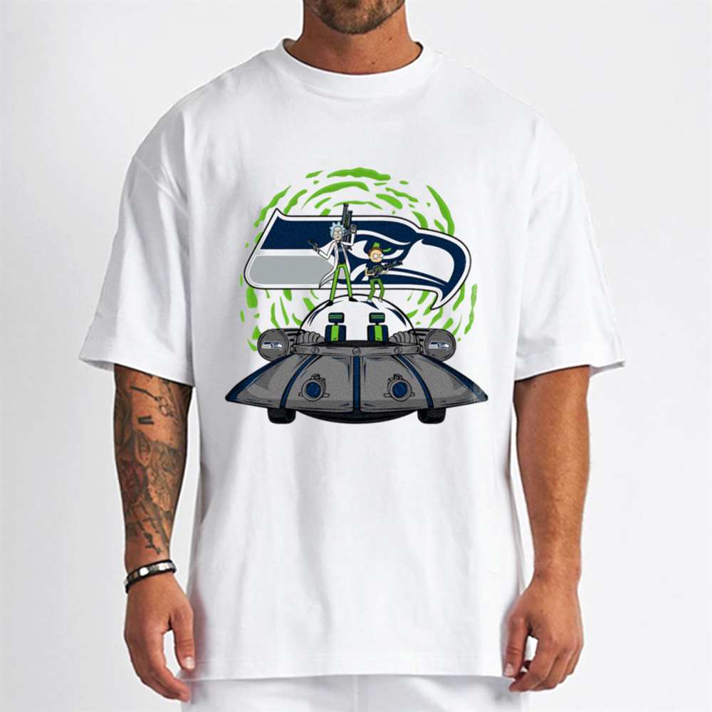 Rick Morty In Spaceship Seattle Seahawks T-Shirt