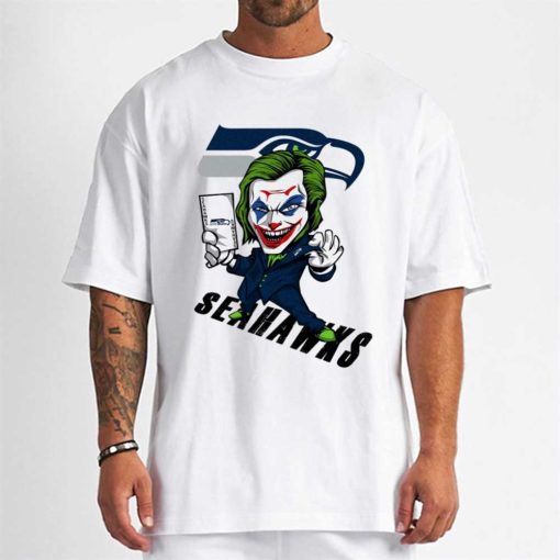 T Shirt Men DSBN459 Joker Smile Seattle Seahawks T Shirt