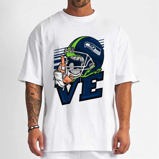 T Shirt Men DSBN463 Love Sign Seattle Seahawks T Shirt