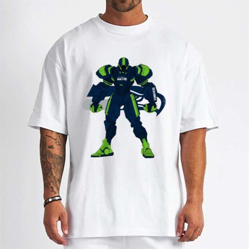 T Shirt Men DSBN464 Transformer Robot Seattle Seahawks T Shirt