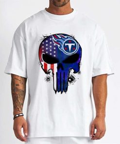 T Shirt Men DSBN487 Punisher Skull Tennessee Titans T Shirt