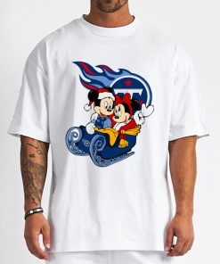 T Shirt Men DSBN490 Mickey Minnie Santa Ride Sleigh Christmas Tennessee Titans T Shirt