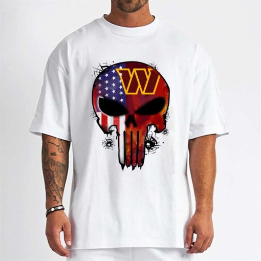 T Shirt Men DSBN502 Punisher Skull Washington Commanders T Shirt
