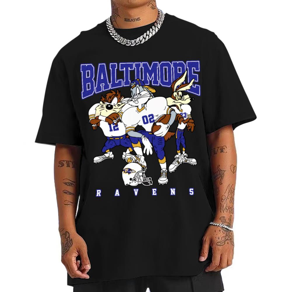 Baltimore Ravens Bugs Bunny And Taz Player T-Shirt