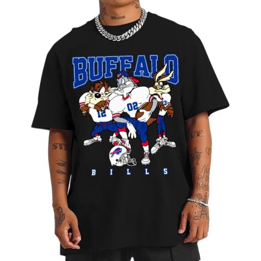 T Shirt Men DSLT04 Buffalo Bills Bugs Bunny And Taz Player T Shirt