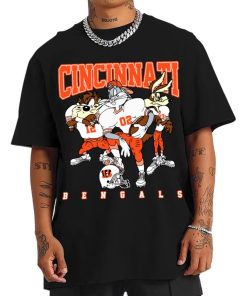 T Shirt Men DSLT07 Cincinnati Bengals Bugs Bunny And Taz Player T Shirt