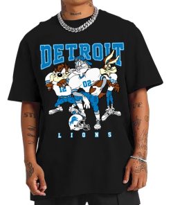 T Shirt Men DSLT11 Detroit Lions Bugs Bunny And Taz Player T Shirt