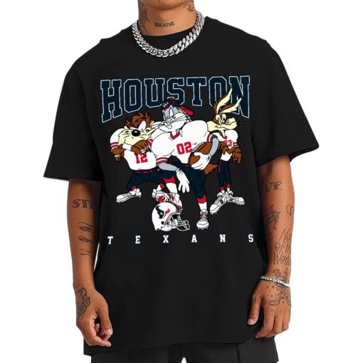 T Shirt Men DSLT13 Houston Texans Bugs Bunny And Taz Player T Shirt
