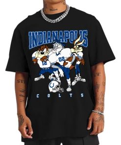 T Shirt Men DSLT14 Indianapolis Colts Bugs Bunny And Taz Player T Shirt
