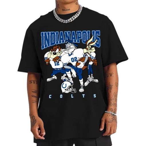 T Shirt Men DSLT14 Indianapolis Colts Bugs Bunny And Taz Player T Shirt