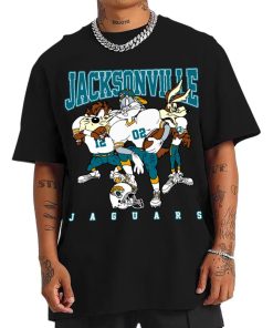 T Shirt Men DSLT15 Jacksonville Jaguars Bugs Bunny And Taz Player T Shirt
