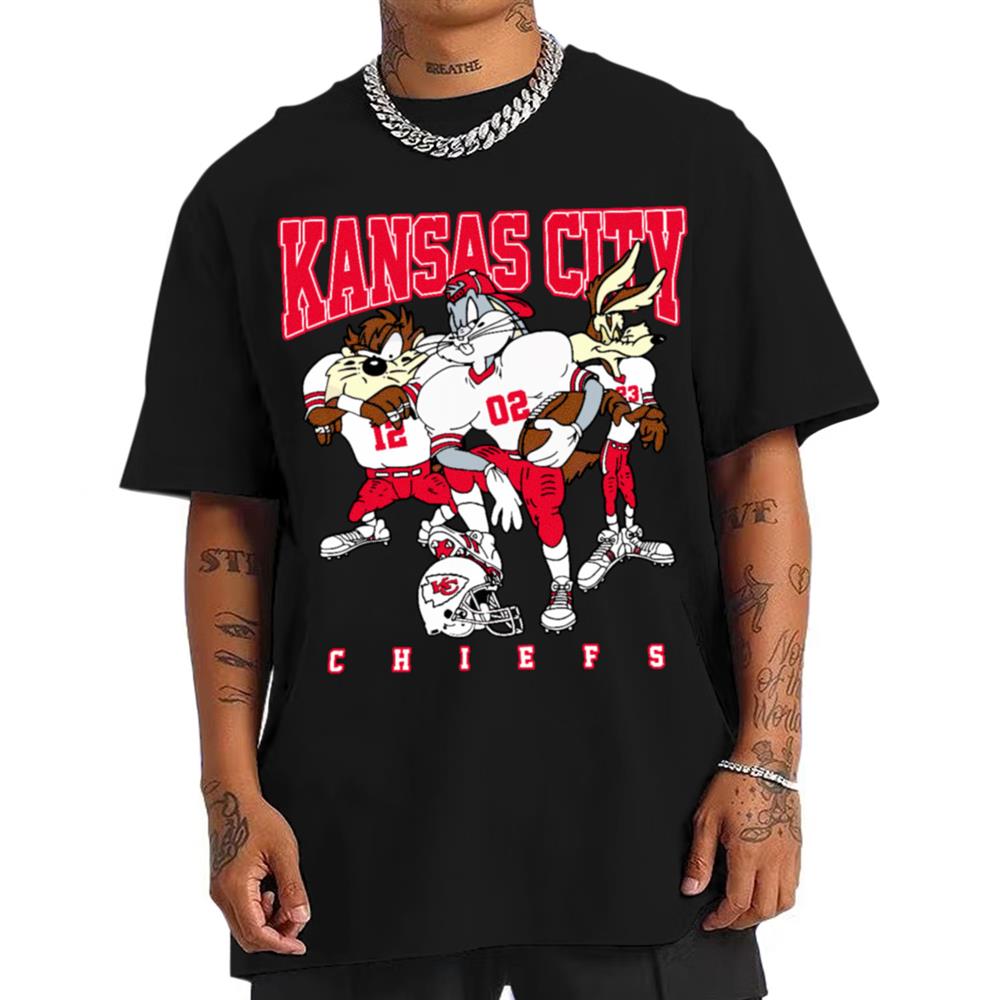 Kansas City Chiefs Bugs Bunny And Taz Player T-Shirt