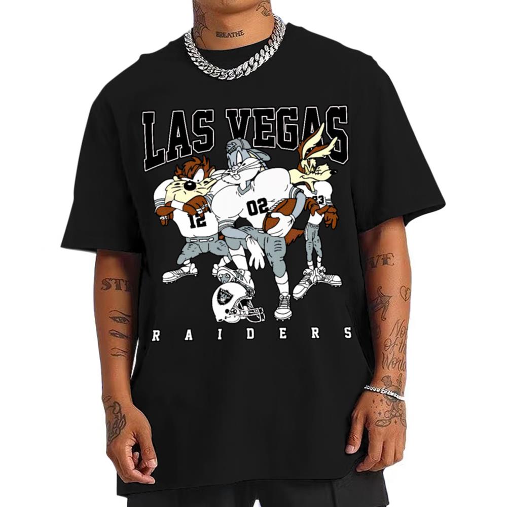 Las Vegas Raiders Bugs Bunny And Taz Player T-Shirt