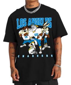 T Shirt Men DSLT18 Los Angeles Chargers Bugs Bunny And Taz Player T Shirt