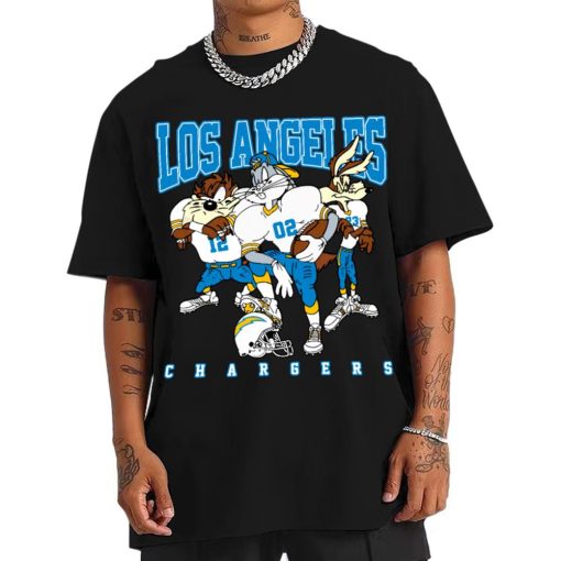 T Shirt Men DSLT18 Los Angeles Chargers Bugs Bunny And Taz Player T Shirt