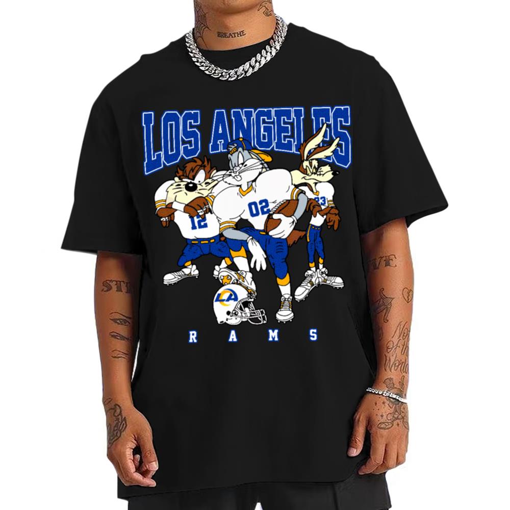 Los Angeles Rams Bugs Bunny And Taz Player T-Shirt