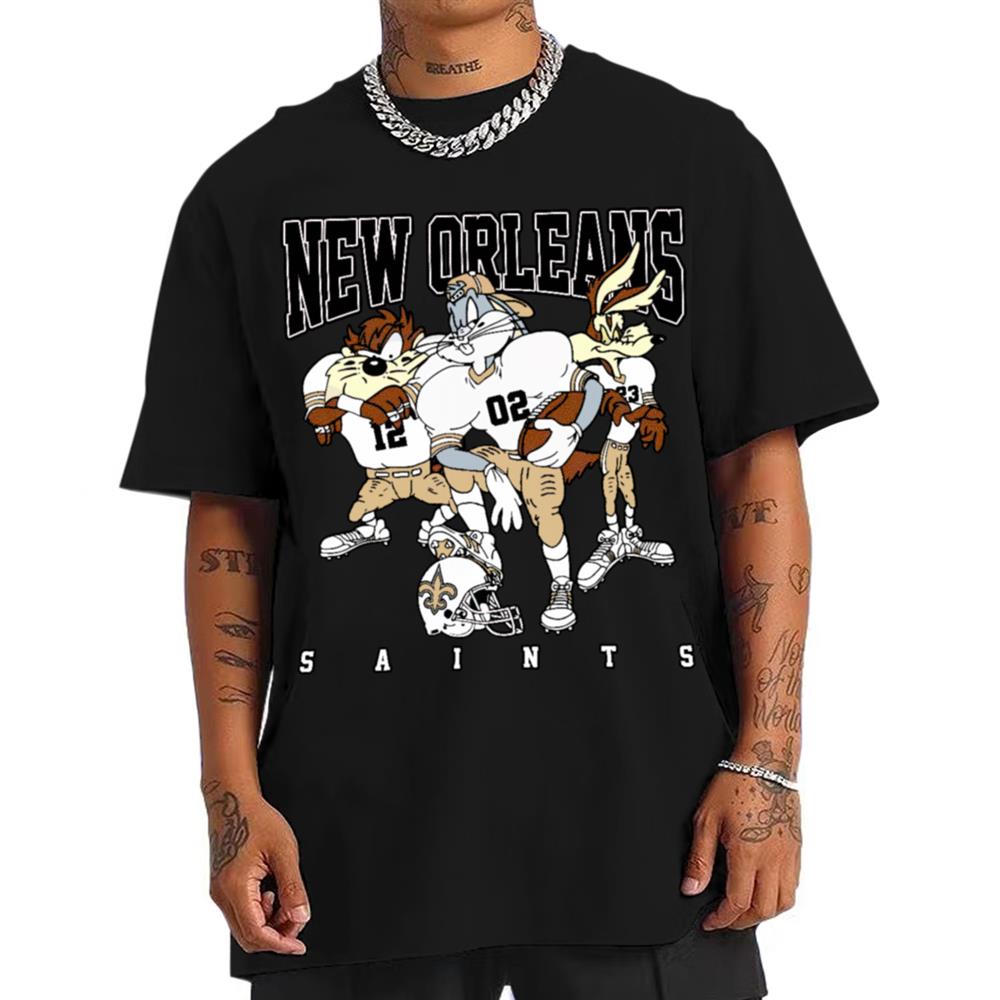 New Orleans Saints Bugs Bunny And Taz Player T-Shirt