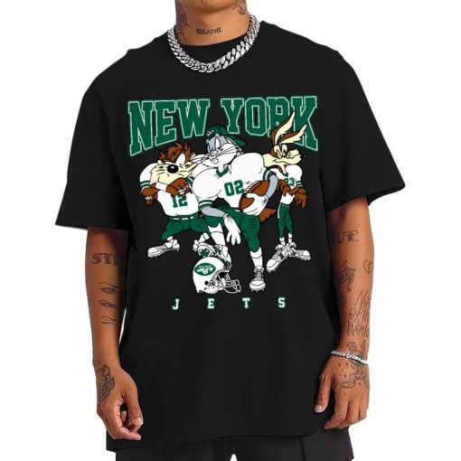 T Shirt Men DSLT25 New York Jets Bugs Bunny And Taz Player T Shirt