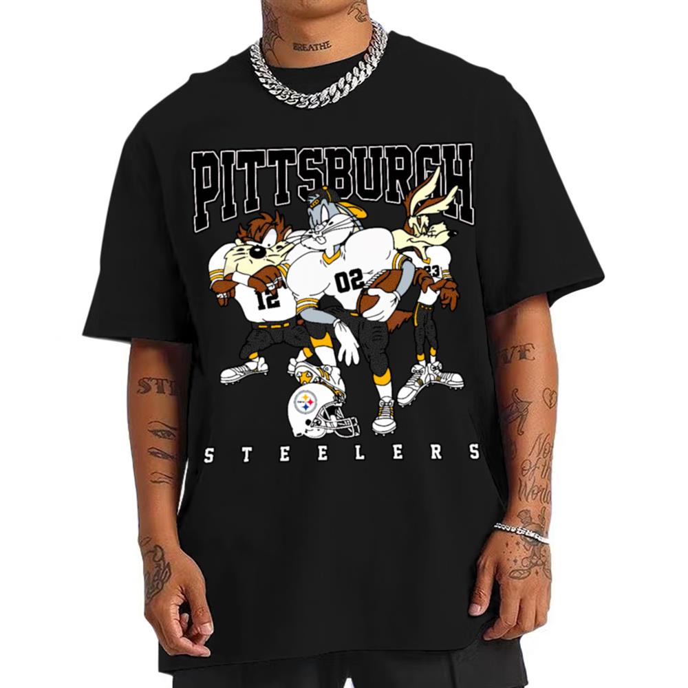 Pittsburgh Steelers Bugs Bunny And Taz Player T-Shirt