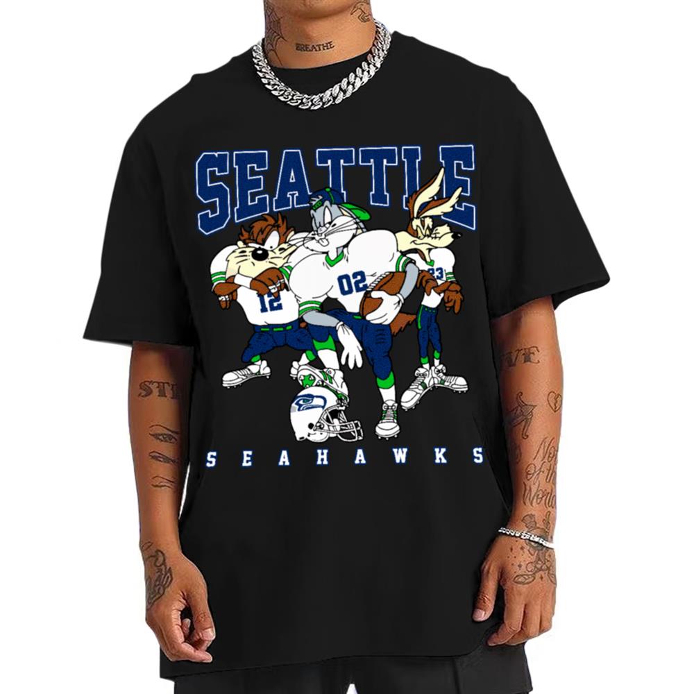 Seattle Seahawks Bugs Bunny And Taz Player T-Shirt
