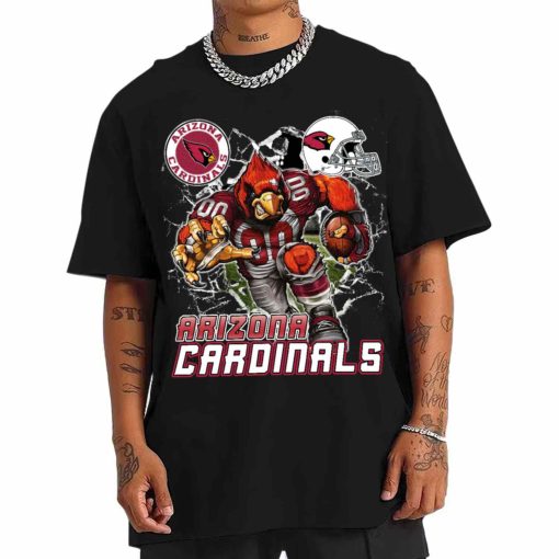T Shirt Men DSMC0201 Mascot Breaking Through Wall Arizona Cardinals T Shirt