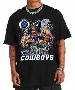 T Shirt Men DSMC0209 Mascot Breaking Through Wall Dallas Cowboys T Shirt