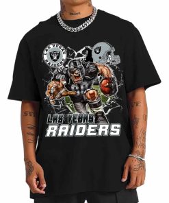 T Shirt Men DSMC0217 Mascot Breaking Through Wall Las Vegas Raiders T Shirt
