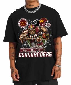 T Shirt Men DSMC0231 Mascot Breaking Through Wall Washington Commanders T Shirt