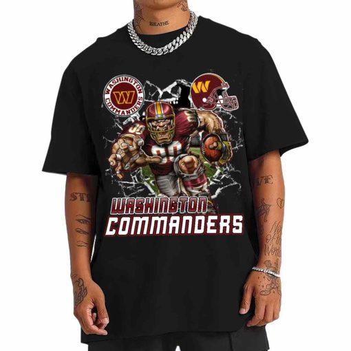 T Shirt Men DSMC0231 Mascot Breaking Through Wall Washington Commanders T Shirt