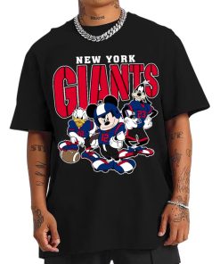T Shirt Men DSMK24 New York Giants Mickey Donald Duck And Goofy Football Team T Shirt